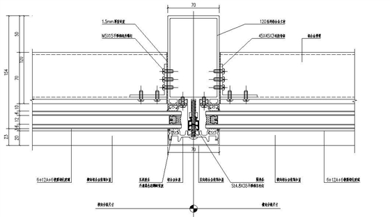 明框玻璃幕墙横剖节点图